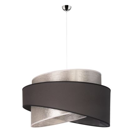 Duolla - Luster na lanku BROOKLYN 1xE27/40W/230V pr. 50 cm strieborná/čierna
