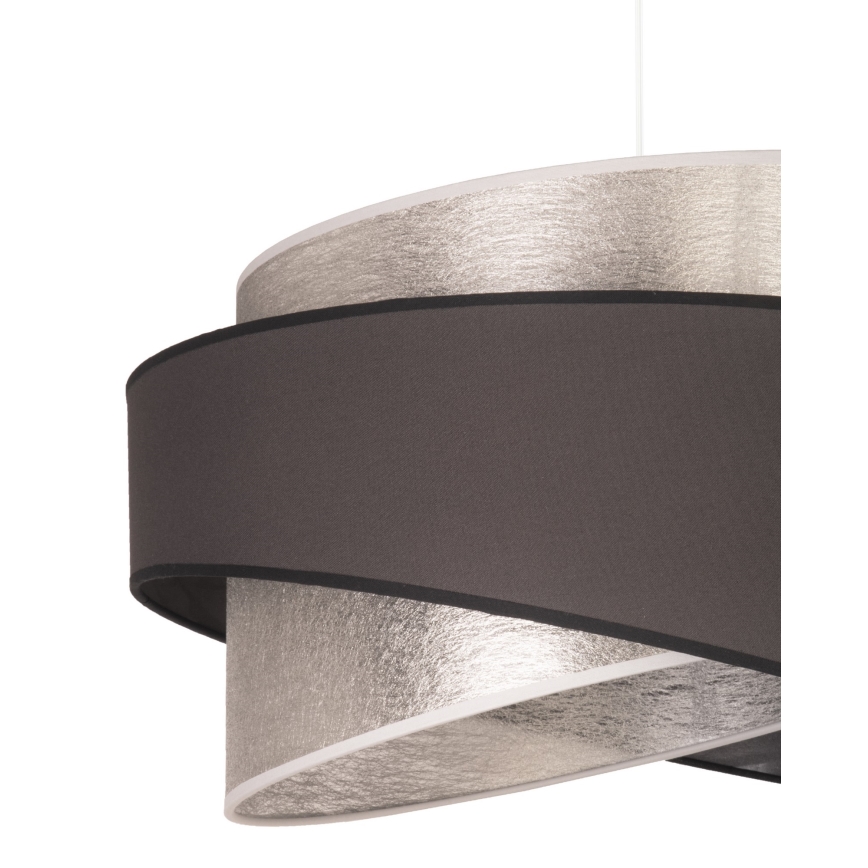 Duolla - Luster na lanku BROOKLYN 1xE27/40W/230V pr. 50 cm strieborná/čierna