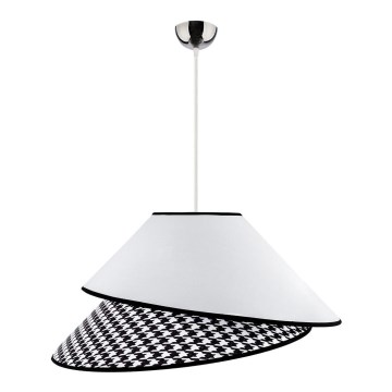 Duolla - Luster na lanku COCO 1xE27/40W/230V pr. 50 cm biela/čierna