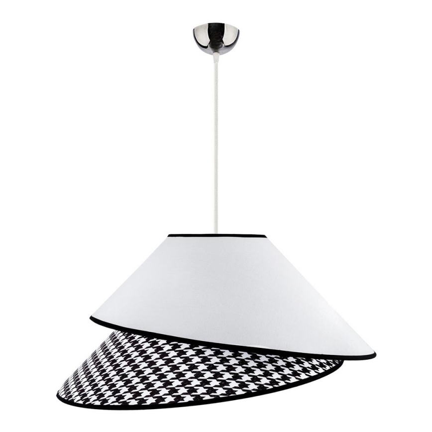 Duolla - Luster na lanku COCO 1xE27/40W/230V pr. 50 cm biela/čierna