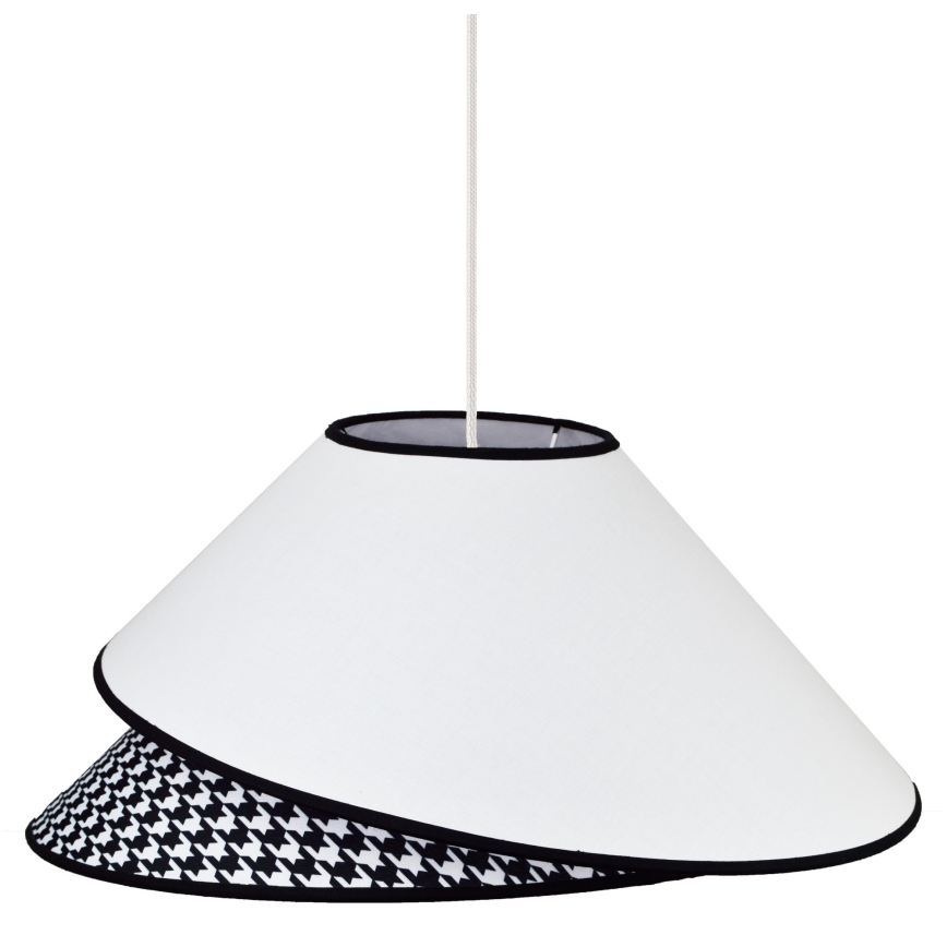 Duolla - Luster na lanku COCO 1xE27/40W/230V pr. 50 cm biela/čierna