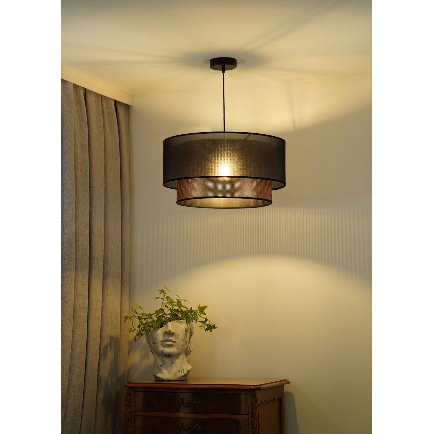 Duolla - Luster na lanku COPPER SHINY 1xE27/15W/230V pr. 45 cm hnedá/medená