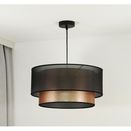 Duolla - Luster na lanku COPPER SHINY 1xE27/15W/230V pr. 45 cm hnedá/medená