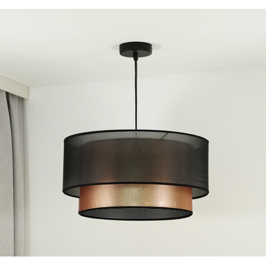 Duolla - Luster na lanku COPPER SHINY 1xE27/15W/230V pr. 45 cm hnedá/medená