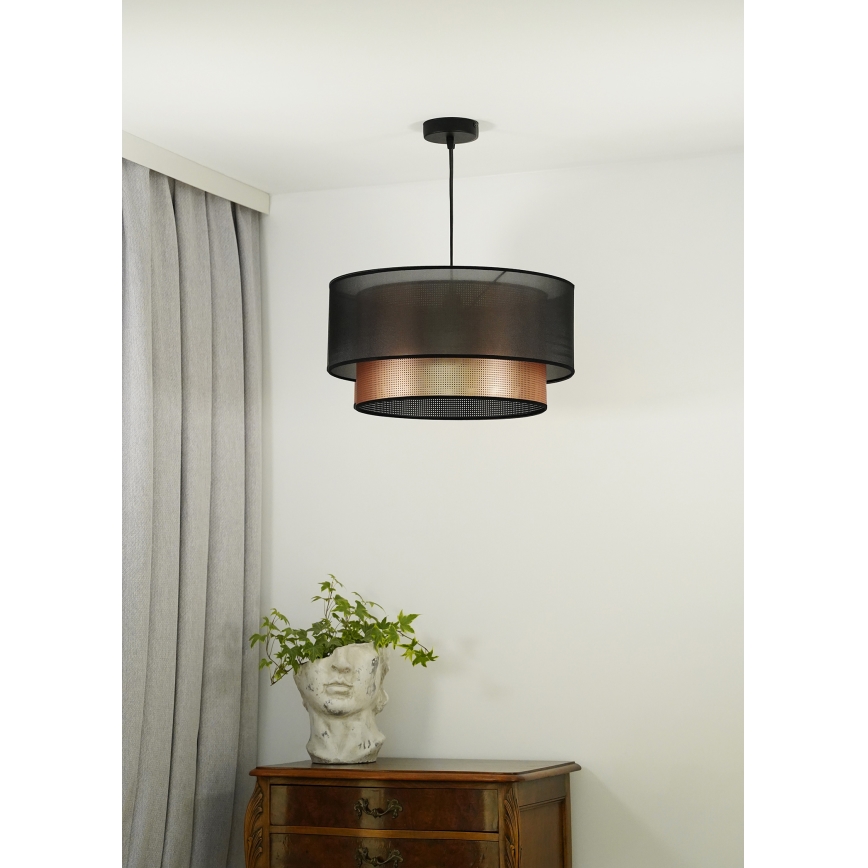 Duolla - Luster na lanku COPPER SHINY 1xE27/15W/230V pr. 45 cm hnedá/medená