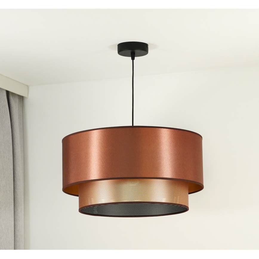 Duolla - Luster na lanku COPPER SHINY 1xE27/15W/230V pr. 45 cm medená