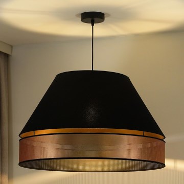 Duolla - Luster na lanku COPPER SHINY 1xE27/15W/230V pr. 60 cm čierna/medená