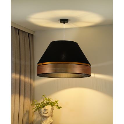 Duolla - Luster na lanku COPPER SHINY 1xE27/15W/230V pr. 60 cm čierna/medená
