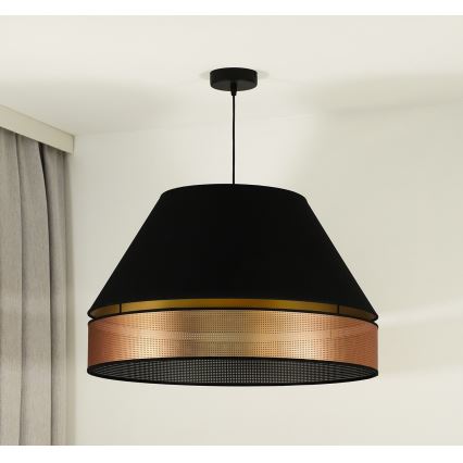 Duolla - Luster na lanku COPPER SHINY 1xE27/15W/230V pr. 60 cm čierna/medená