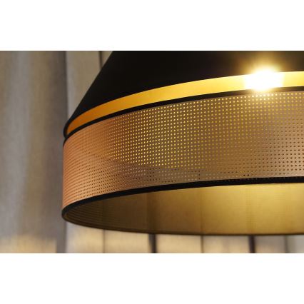 Duolla - Luster na lanku COPPER SHINY 1xE27/15W/230V pr. 60 cm čierna/medená