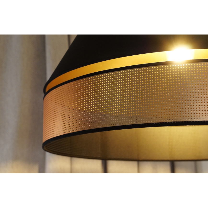 Duolla - Luster na lanku COPPER SHINY 1xE27/15W/230V pr. 60 cm čierna/medená