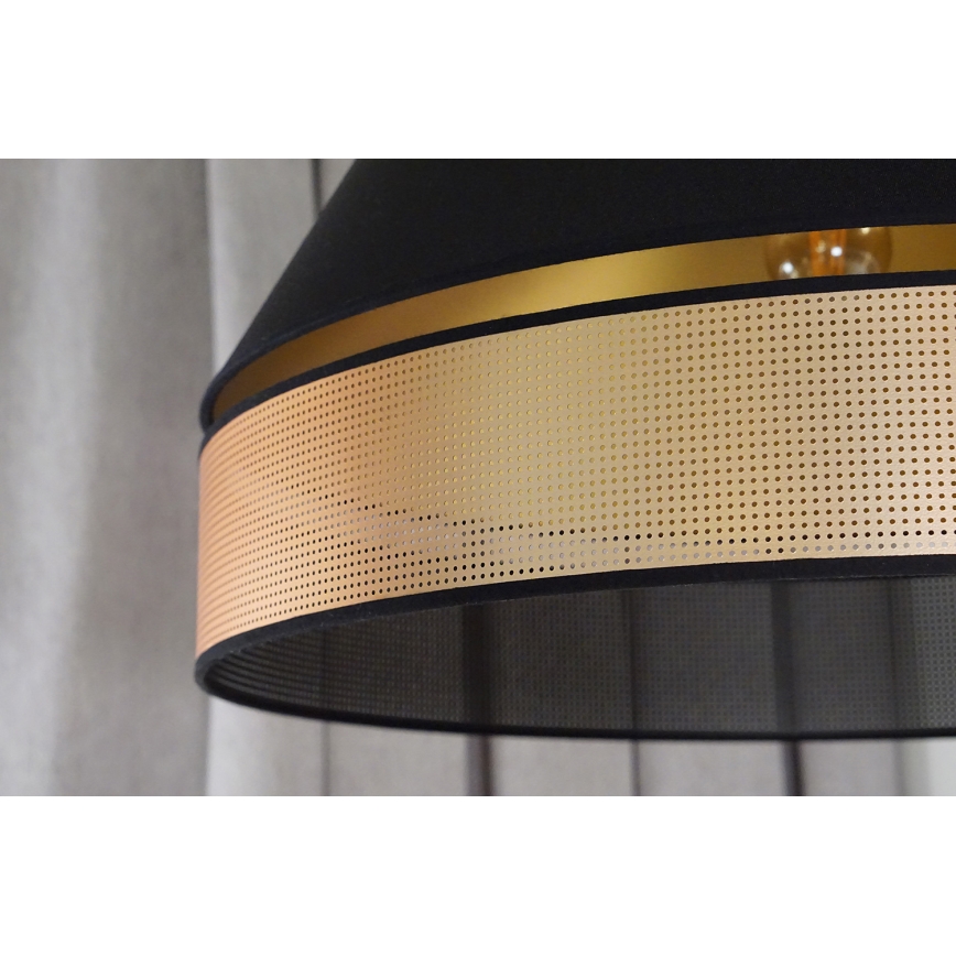 Duolla - Luster na lanku COPPER SHINY 1xE27/15W/230V pr. 60 cm čierna/medená
