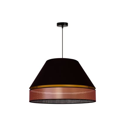 Duolla - Luster na lanku COPPER SHINY 1xE27/15W/230V pr. 60 cm čierna/medená