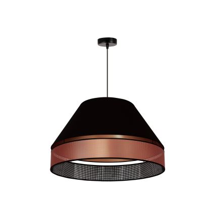 Duolla - Luster na lanku COPPER SHINY 1xE27/15W/230V pr. 60 cm čierna/medená