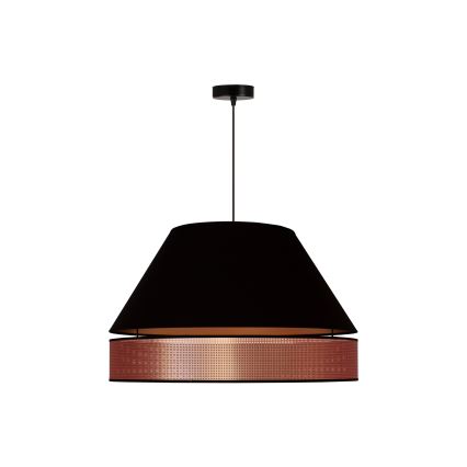 Duolla - Luster na lanku COPPER SHINY 1xE27/15W/230V pr. 60 cm čierna/medená