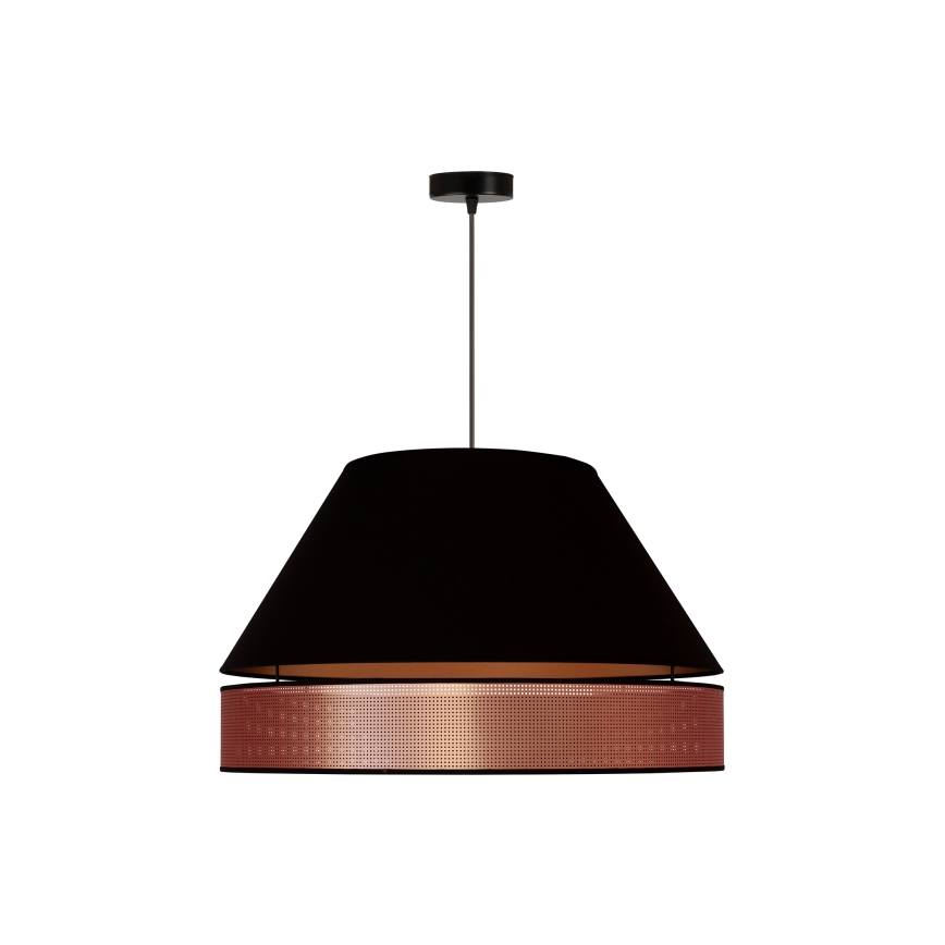 Duolla - Luster na lanku COPPER SHINY 1xE27/15W/230V pr. 60 cm čierna/medená