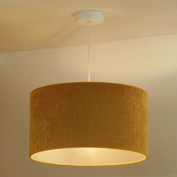 Duolla - Luster na lanku CORDUROY 1xE27/15W/230V pr. 40 cm žltá