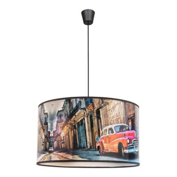 Duolla - Luster na lanku CUBA RED 1xE27/15W/230V pr. 35 cm
