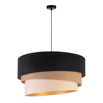 Duolla - Luster na lanku DEVON 1xE27/40W/230V pr. 45 cm čierna/béžová