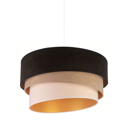 Duolla - Luster na lanku DEVON 1xE27/40W/230V pr. 45 cm čierna/béžová