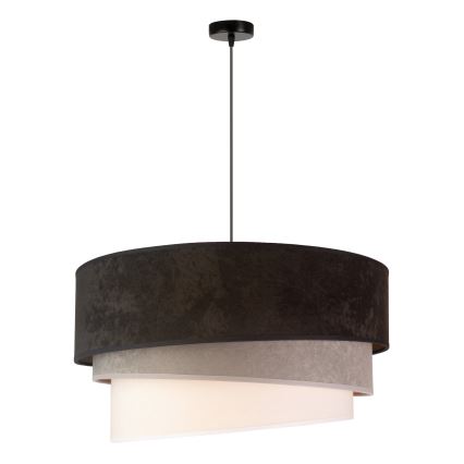 Duolla - Luster na lanku DEVON 1xE27/40W/230V pr. 45 cm čierna/šedá/béžová