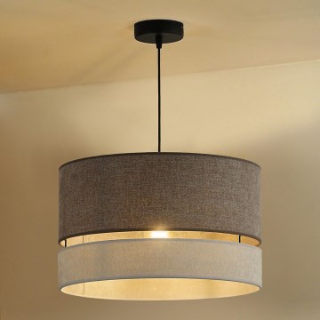 Duolla - Luster na lanku DOUBLE 1xE27/15W/230V pr. 40 cm hnedá/šedá