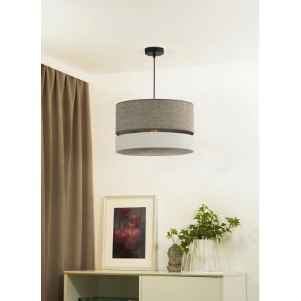 Duolla - Luster na lanku DOUBLE 1xE27/15W/230V pr. 40 cm hnedá/šedá