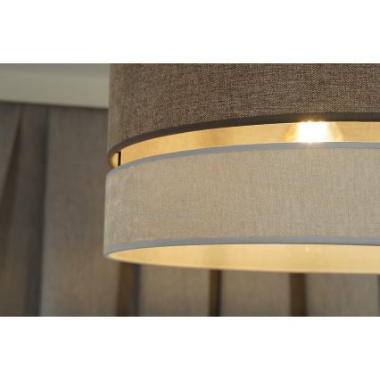 Duolla - Luster na lanku DOUBLE 1xE27/15W/230V pr. 40 cm hnedá/šedá
