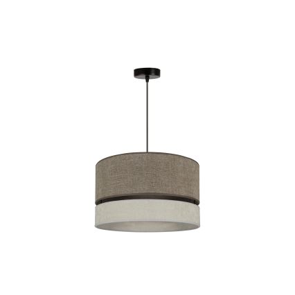 Duolla - Luster na lanku DOUBLE 1xE27/15W/230V pr. 40 cm hnedá/šedá