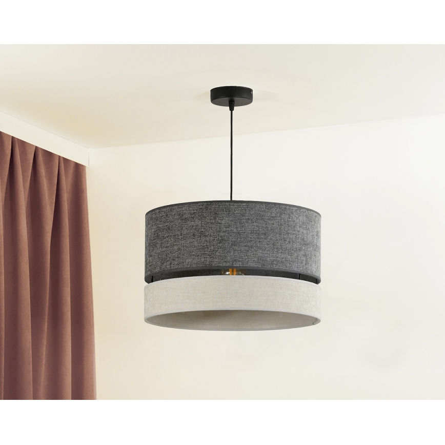 Duolla - Luster na lanku DOUBLE 1xE27/15W/230V pr. 40 cm šedá