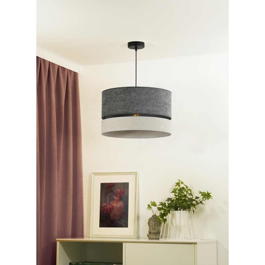 Duolla - Luster na lanku DOUBLE 1xE27/15W/230V pr. 40 cm šedá