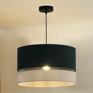 Duolla - Luster na lanku DOUBLE 1xE27/15W/230V pr. 40 cm zelená/šedá
