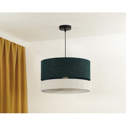 Duolla - Luster na lanku DOUBLE 1xE27/15W/230V pr. 40 cm zelená/šedá