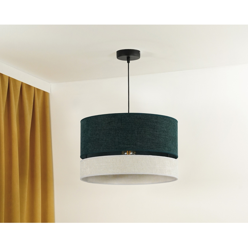 Duolla - Luster na lanku DOUBLE 1xE27/15W/230V pr. 40 cm zelená/šedá