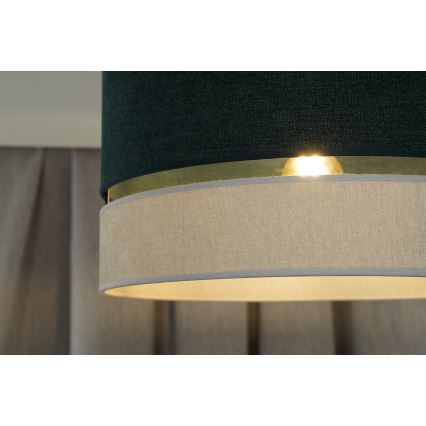 Duolla - Luster na lanku DOUBLE 1xE27/15W/230V pr. 40 cm zelená/šedá