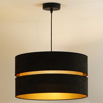 Duolla - Luster na lanku DUO 1xE27/15W/230V čierna/zlatá
