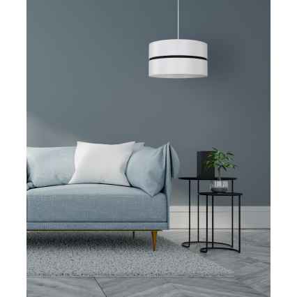 Duolla - Luster na lanku DUO 1xE27/15W/230V pr. 40 cm biela/čierna