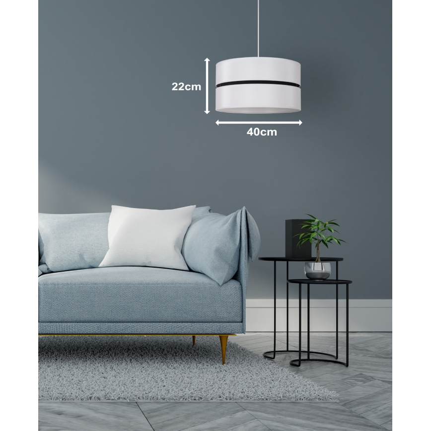 Duolla - Luster na lanku DUO 1xE27/15W/230V pr. 40 cm biela/čierna