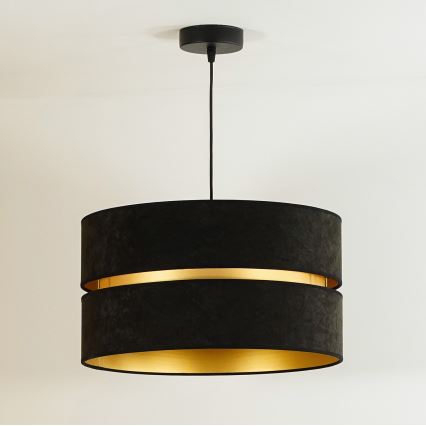 Duolla - Luster na lanku DUO 1xE27/15W/230V pr. 40 cm čierna/zlatá