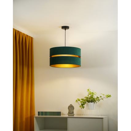 Duolla - Luster na lanku DUO 1xE27/15W/230V pr. 40 cm zelená/zlatá