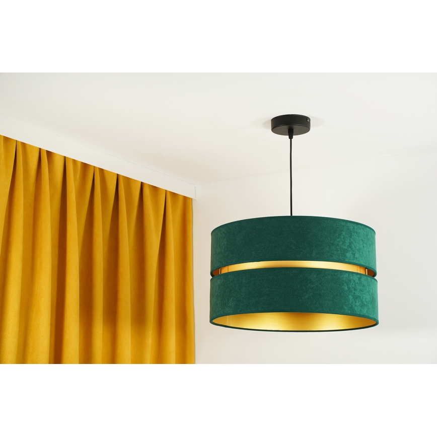 Duolla - Luster na lanku DUO 1xE27/15W/230V pr. 40 cm zelená/zlatá