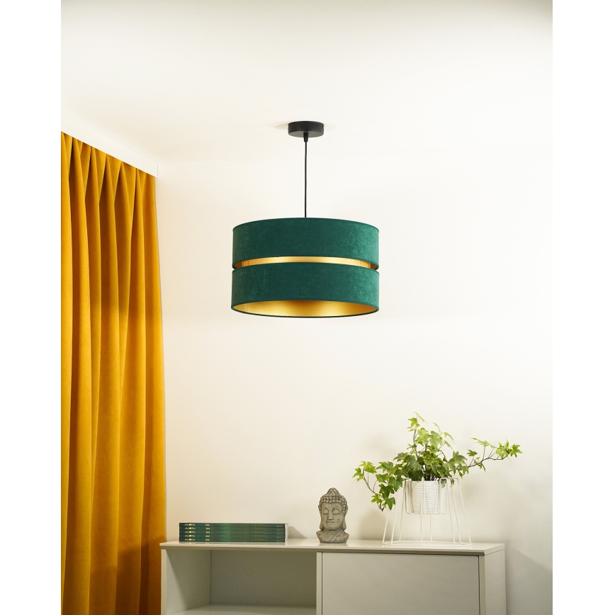 Duolla - Luster na lanku DUO 1xE27/15W/230V pr. 40 cm zelená/zlatá