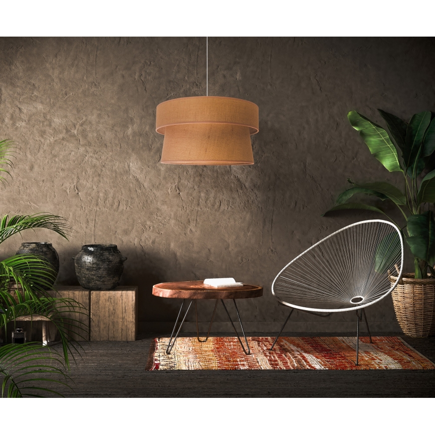 Duolla - Luster na lanku ETNIC 1xE27/40W/230V pr. 45 cm béžová