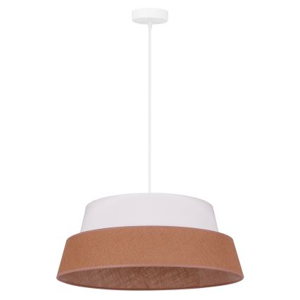 Duolla - Luster na lanku GALAXY 1xE27/15W/230V pr. 50 cm hnedá/biela