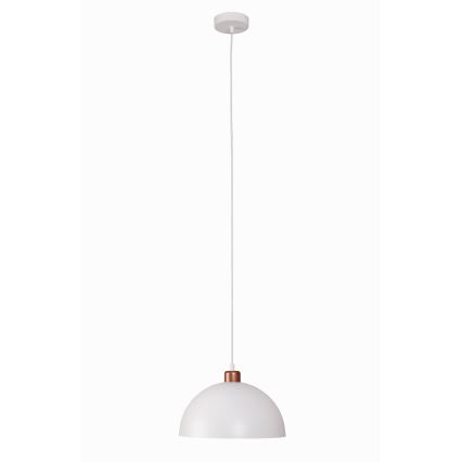 Duolla - Luster na lanku IRONLINE 1xE27/15W/230V pr. 27 cm biela/medená