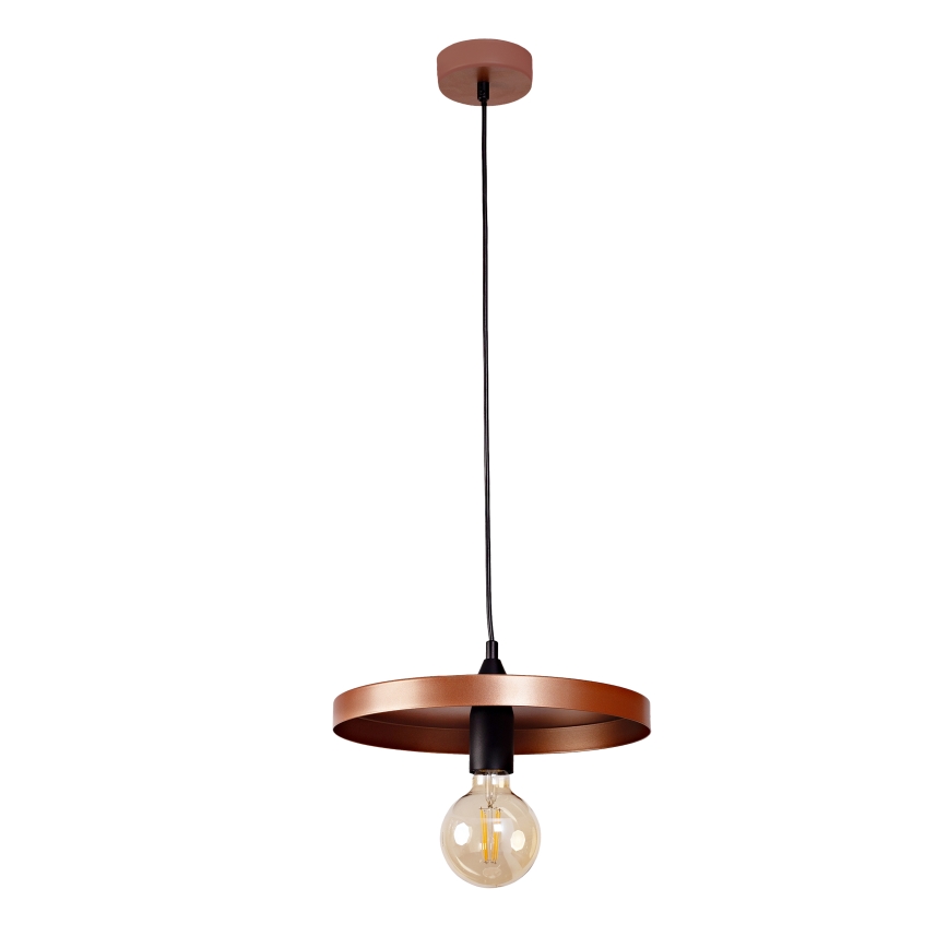 Duolla - Luster na lanku IRONLINE 1xE27/15W/230V pr. 30 cm medená/čierna