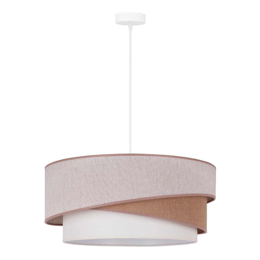 Duolla - Luster na lanku KOBO 1xE27/15W/230V pr. 45 cm béžová/hnedá/biela