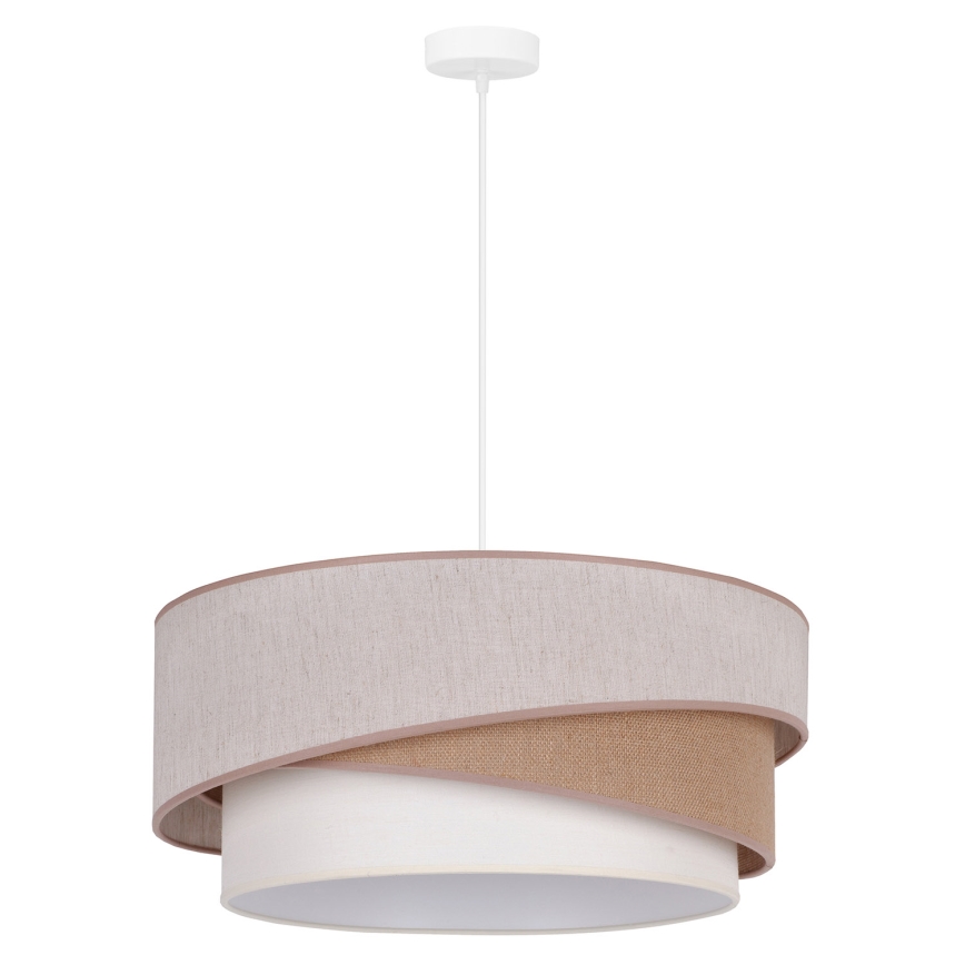 Duolla - Luster na lanku KOBO 1xE27/15W/230V pr. 45 cm béžová/hnedá/biela