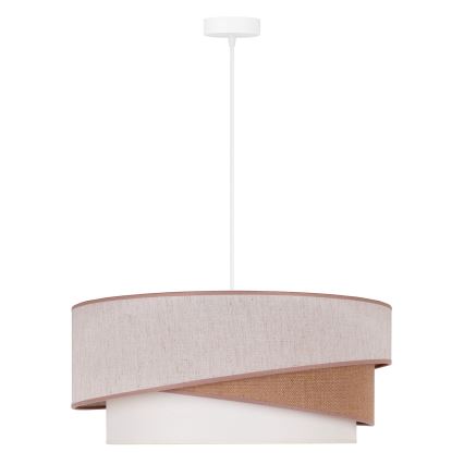 Duolla - Luster na lanku KOBO 1xE27/15W/230V pr. 45 cm béžová/hnedá/biela