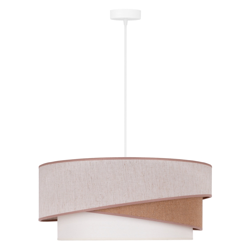 Duolla - Luster na lanku KOBO 1xE27/15W/230V pr. 45 cm béžová/hnedá/biela